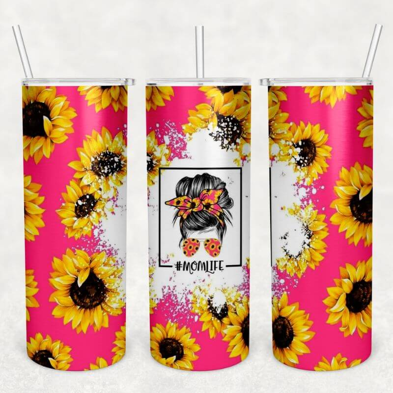 Daisy Tumbler, Mom Tumbler, Glitter Daisy Mom Tumbler