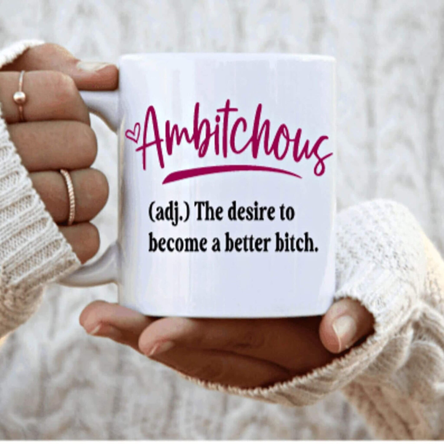 Ambitchous Coffee Mug | Custom Mugs Vinyl Chaos Design Co.