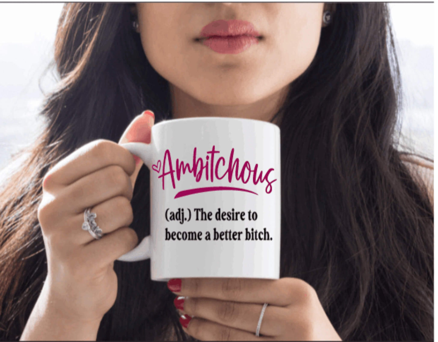 Ambitchous Coffee Mug | Custom Mugs Vinyl Chaos Design Co.
