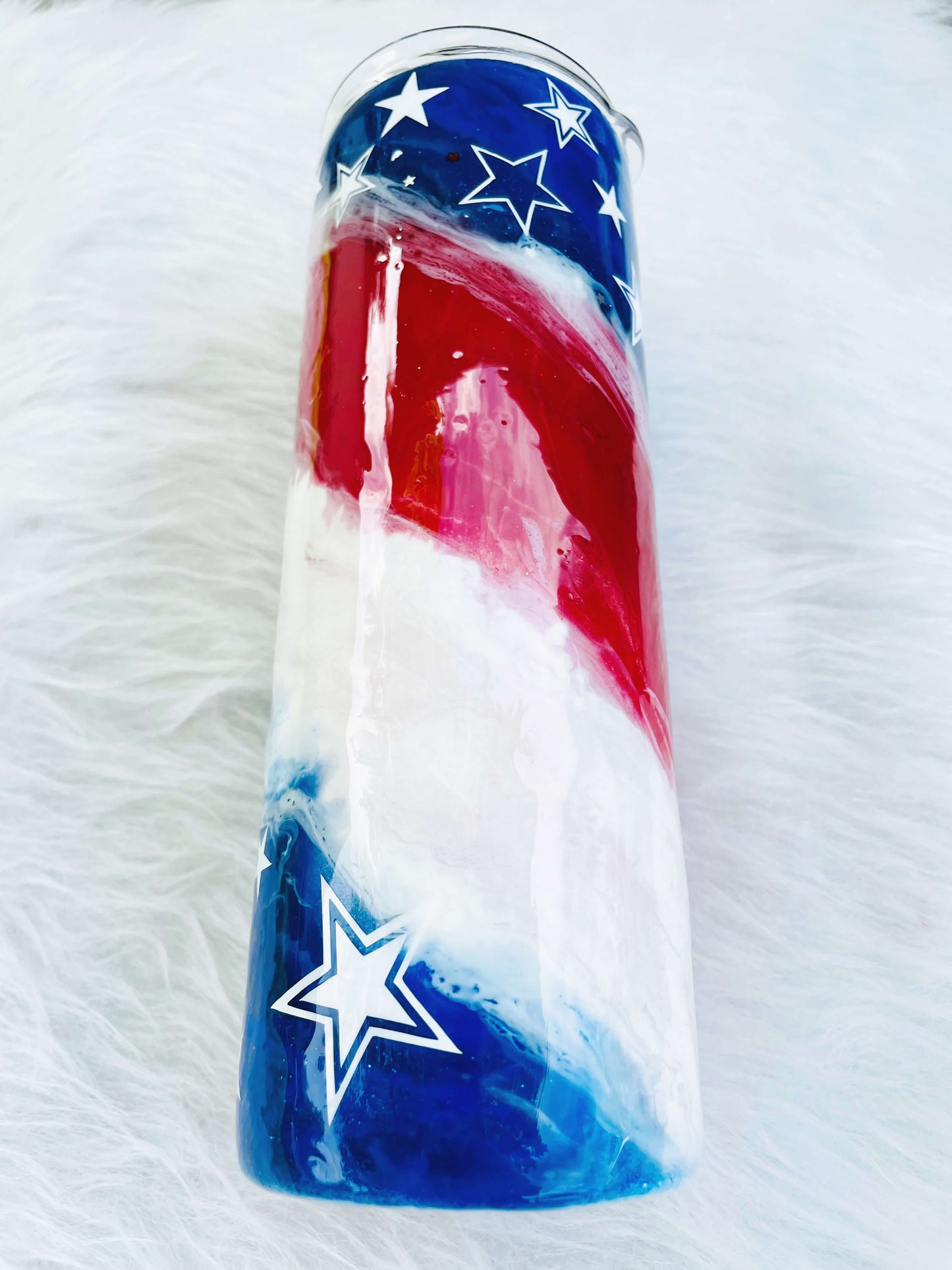 American Flag Milky Way Glitter Tumbler | Personalized Tumblers Vinyl Chaos Design Co.