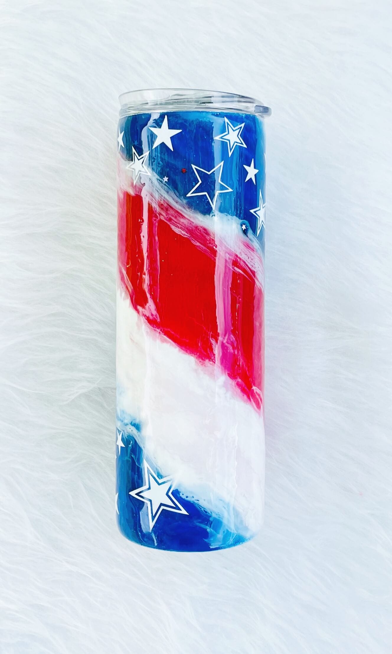 American Flag Milky Way Glitter Tumbler | Personalized Tumblers Vinyl Chaos Design Co.