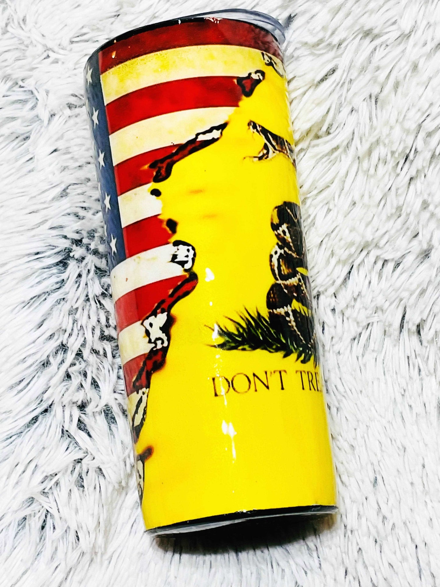 American/Gadsden Don't Tread On Me Tumbler | Personalized Tumblers Vinyl Chaos Design Co.
