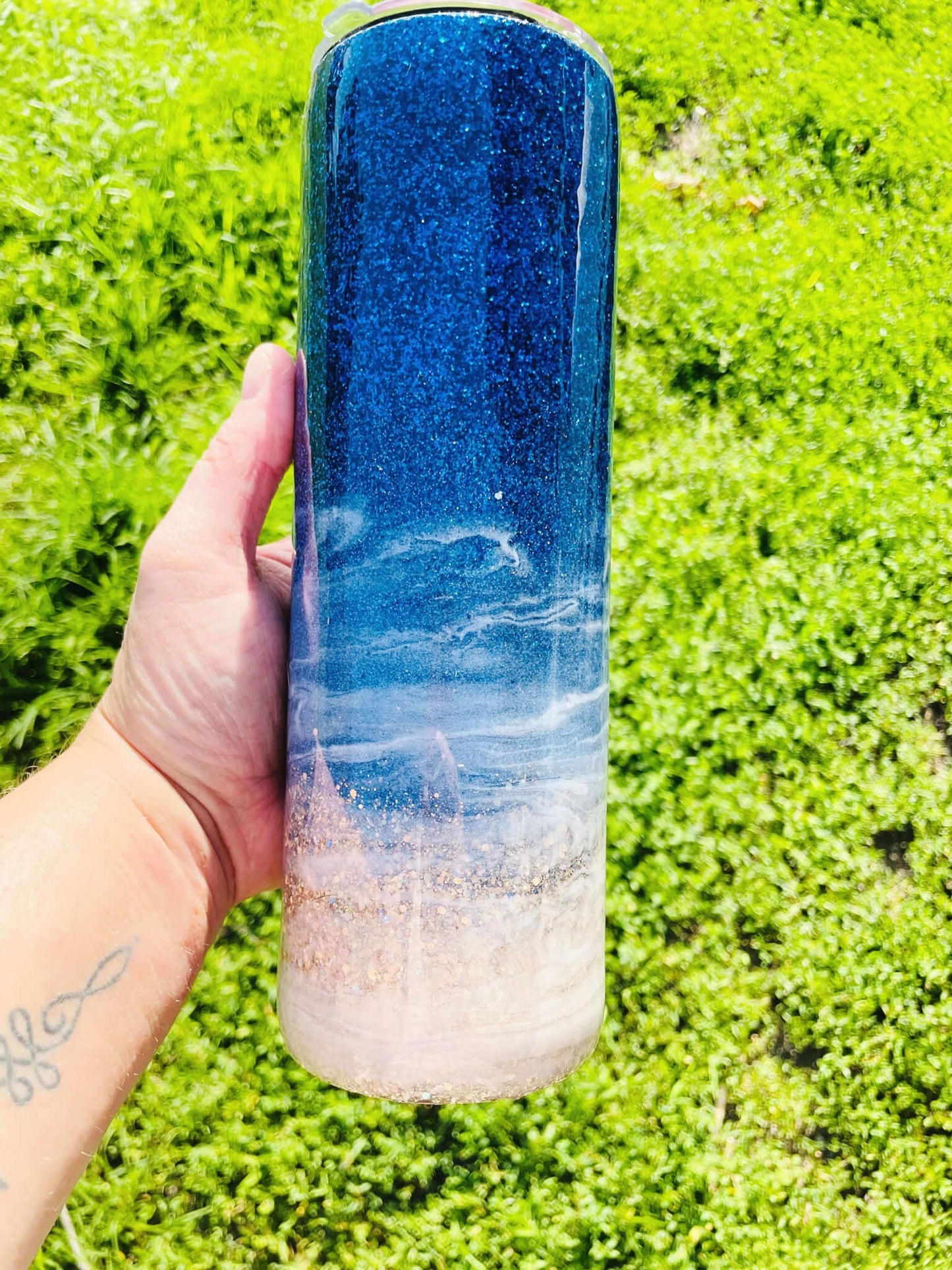 Beach Glitter Tumbler | Beach Tumblers Vinyl Chaos Design Co.