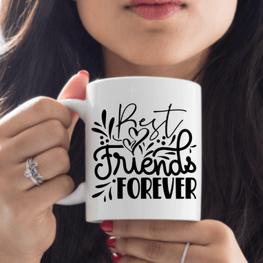 Best Friend Forever Coffee Mug | Custom Mugs Vinyl Chaos Design Co.