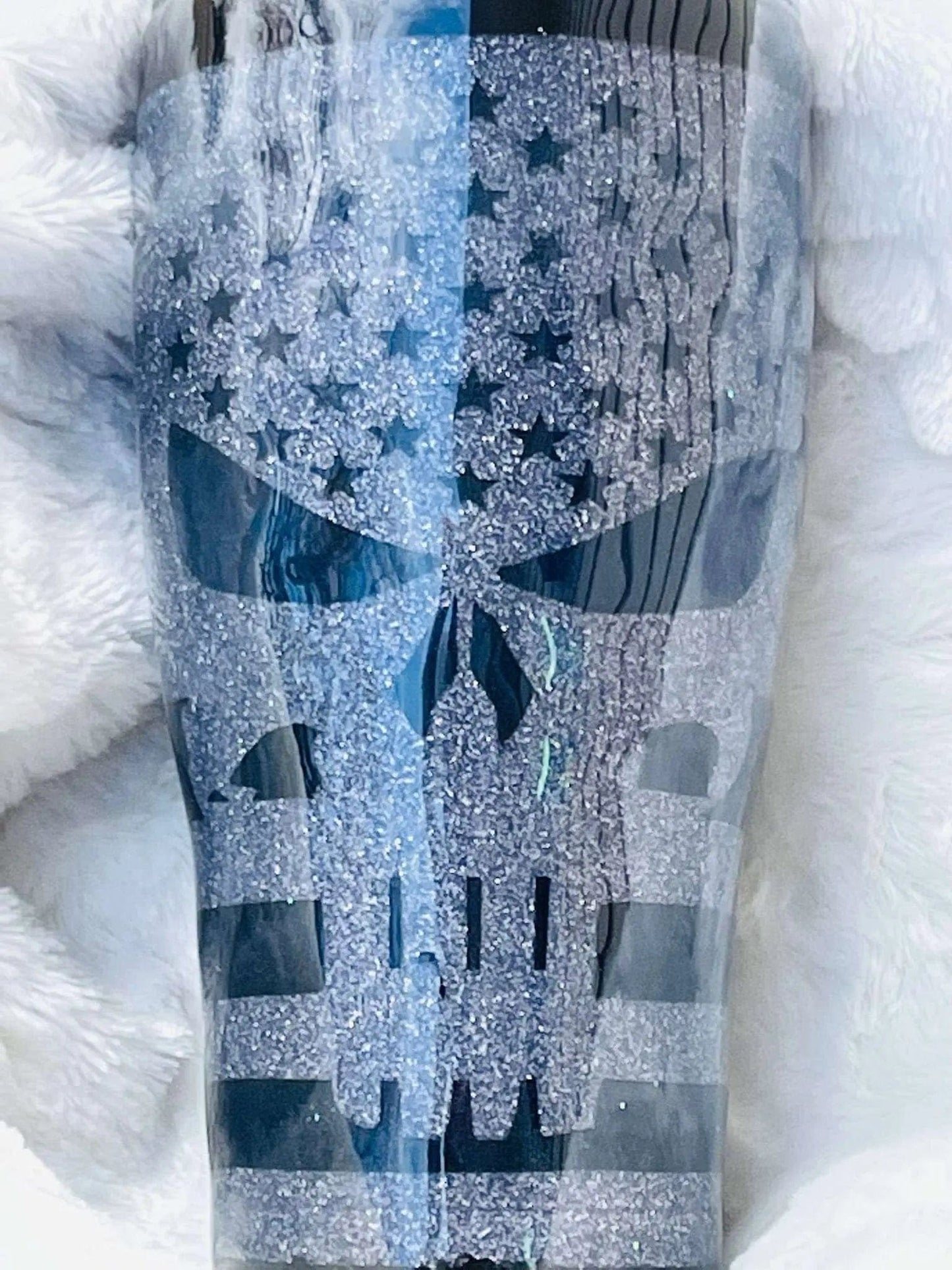 Black Flag Punisher Glitter Tumbler | Personalized Tumblers Vinyl Chaos Design Co.