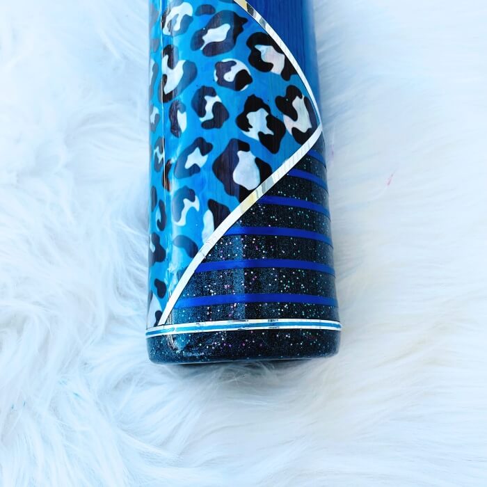 Blue Leopard Glitter Tumbler | Personalized Tumblers Vinyl Chaos Design Co.