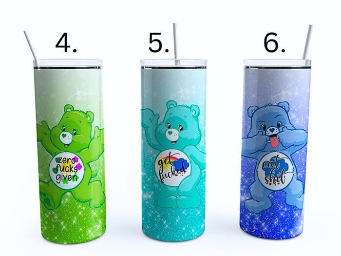 Swear Bear Tumblers - Sublimated Tumblers