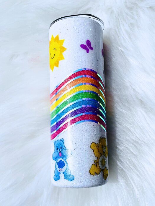 Care Bears Tumbler | Glitter Tumblers Vinyl Chaos Design Co.