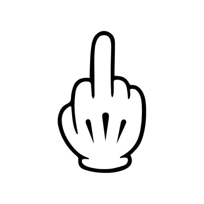 Cartoon Glove Middle Finger Vinyl Car Decal Vinyl Chaos Design Co.