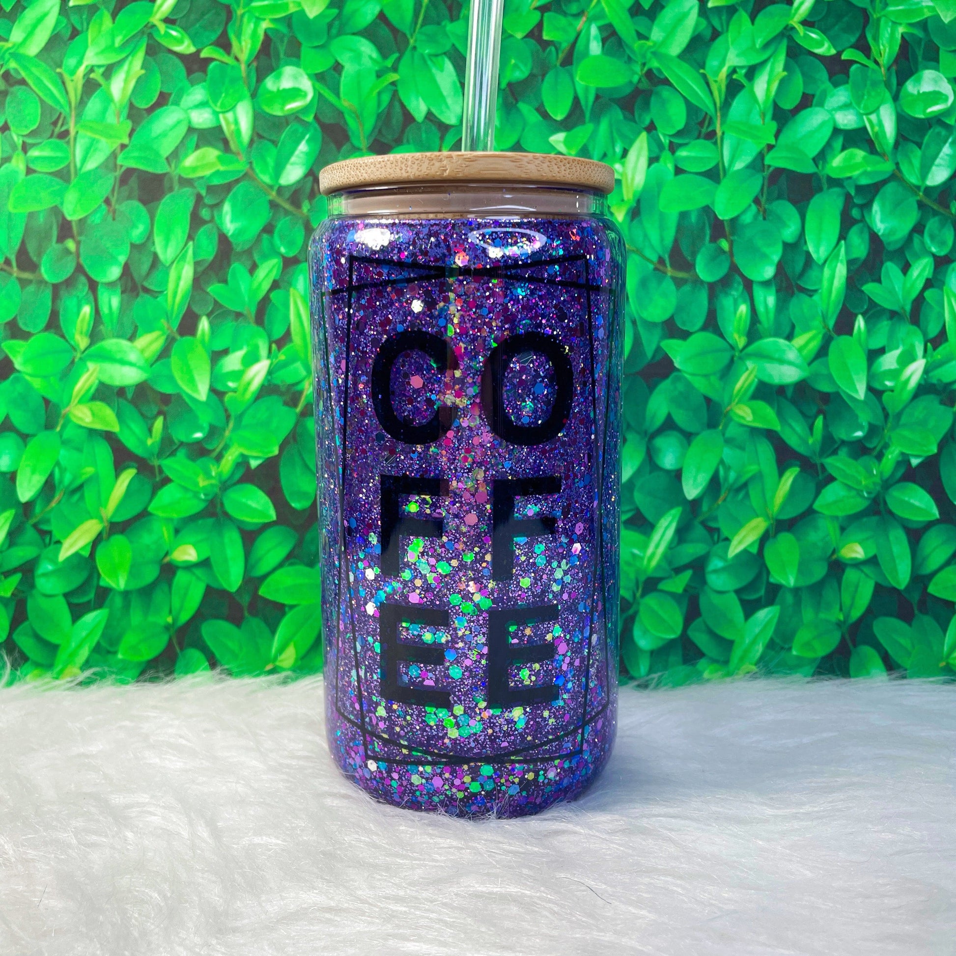 Coffee Snow Globe Tumbler | Iced Coffee Glass Vinyl Chaos Design Co.