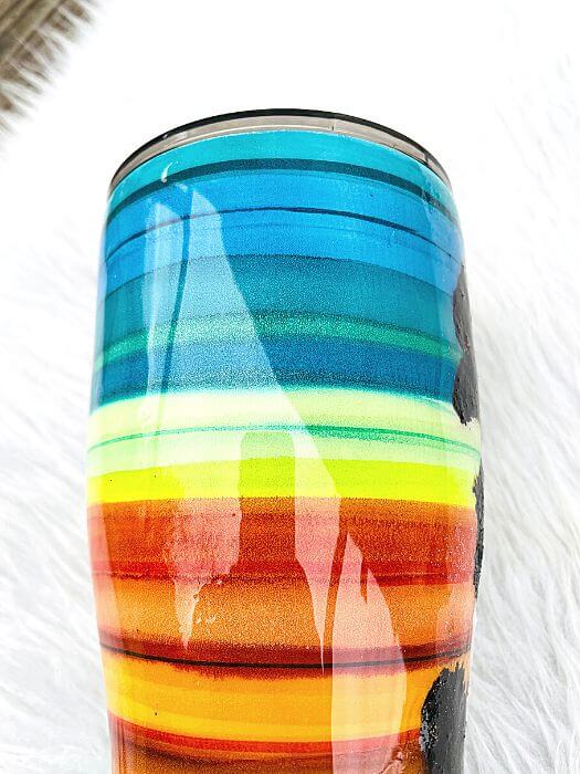 Cowhide Glitter Serape Tumbler | Personalized Tumblers Vinyl Chaos Design Co.