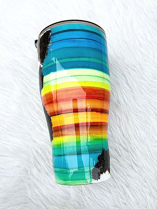 Cowhide Glitter Serape Tumbler | Personalized Tumblers Vinyl Chaos Design Co.