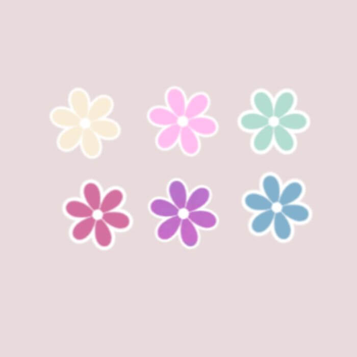 Boho Daisy Flower Stickers - Flower Sticker Pack 6 PC