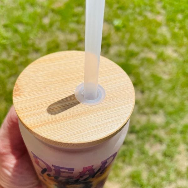 Dead Inside But Coffee Helps - Iced Coffee Glass Can Vinyl Chaos Design Co.