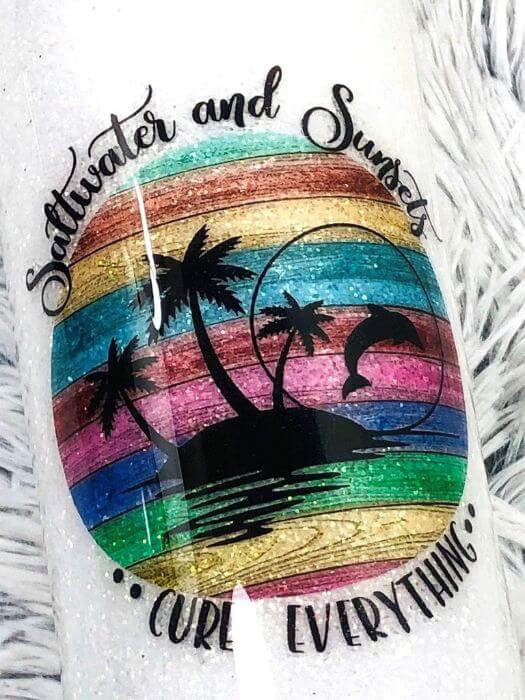 Dolphin Glitter Tumbler | Personalized Tumblers Vinyl Chaos Design Co.
