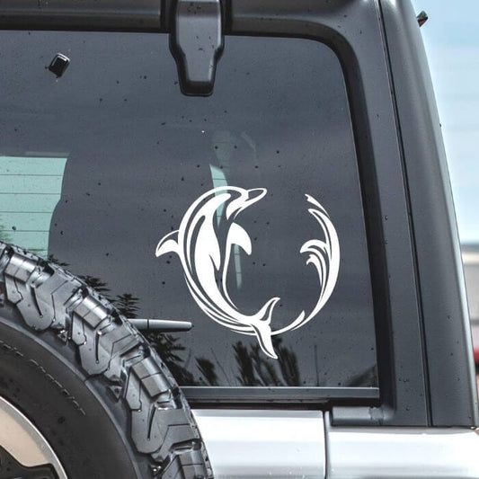 Dolphin Vinyl Car Decal Vinyl Chaos Design Co.