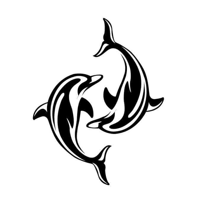 Double Dolphin Vinyl Car Decal Vinyl Chaos Design Co.