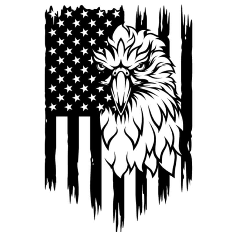 Eagle American Flag Car Decal - Window Decal