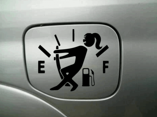 Empty Gas Gauge Male or Female Car Decal Vinyl Chaos Design Co.