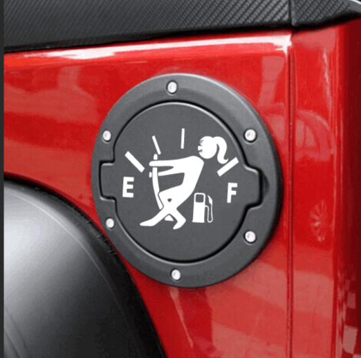 Empty Gas Gauge Male or Female Car Decal Vinyl Chaos Design Co.