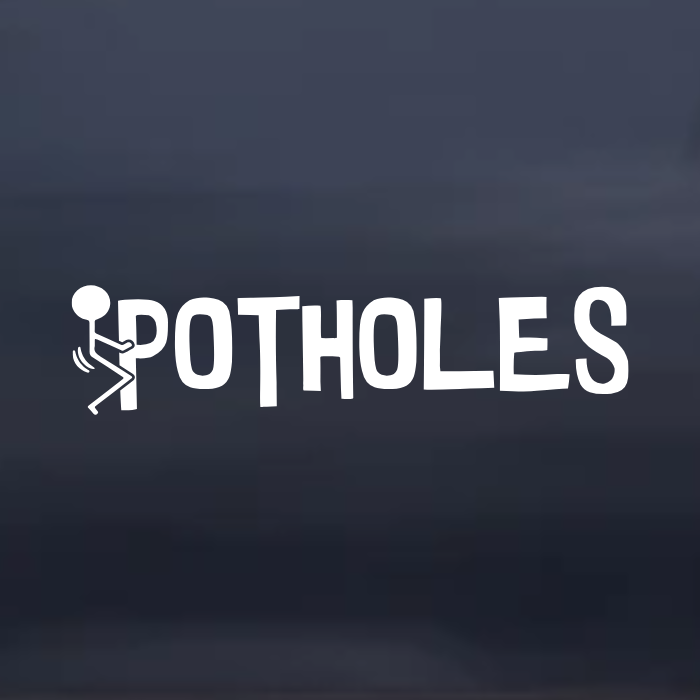 "F" Potholes Funny Truck Decal