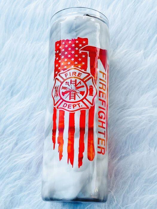 Firefighter Smoke Tumbler | Personalized Tumblers Vinyl Chaos Design Co.