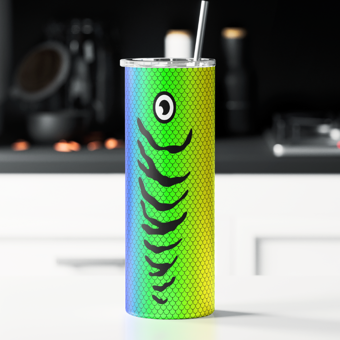 Blue and Green Fishing Lure Tumbler