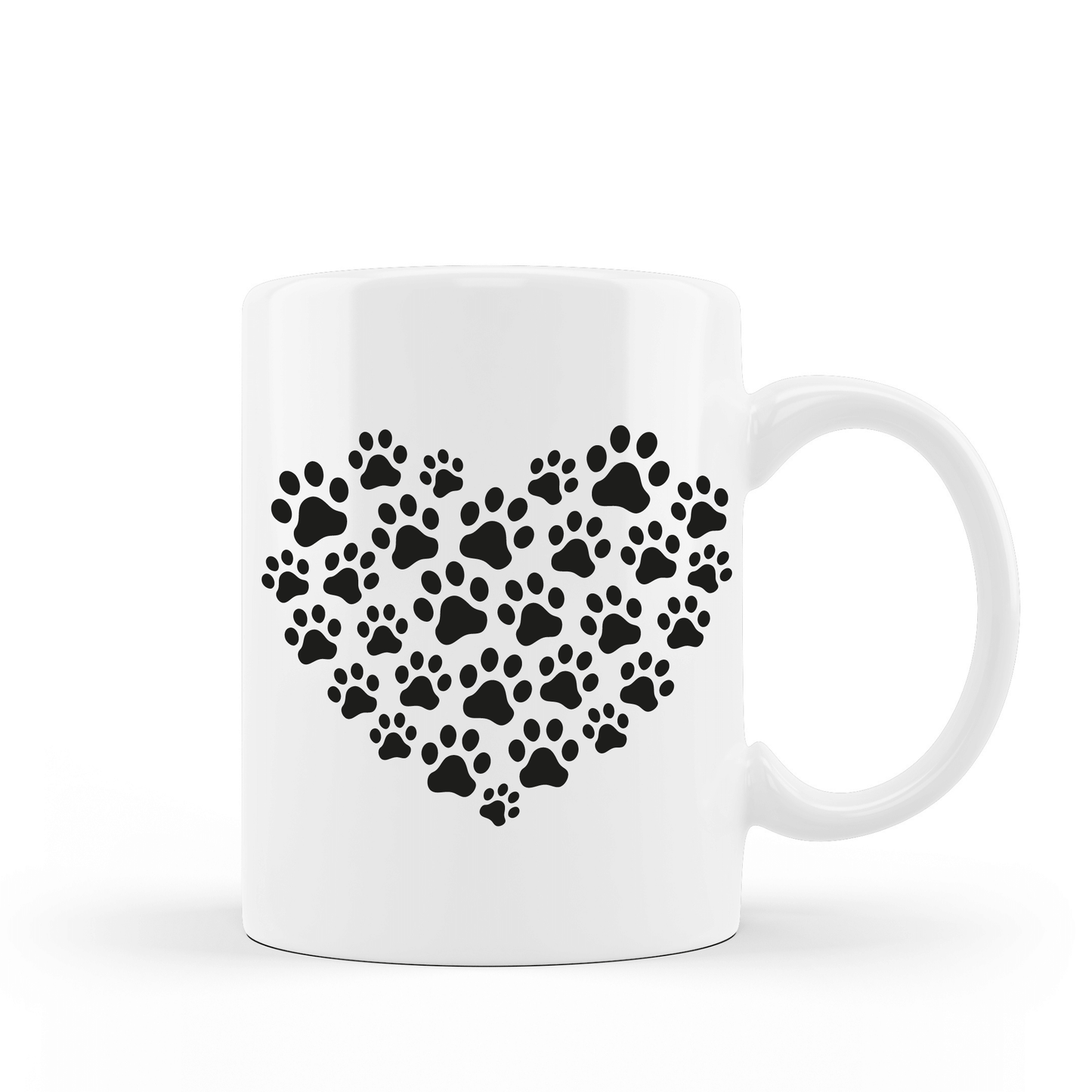 Heart Paw Print Coffee Mug | Custom Mugs Vinyl Chaos Design Co.
