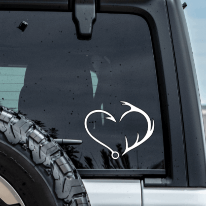 Hook and Antler Truck Decal - Window Decal – Vinyl Chaos Design Co.