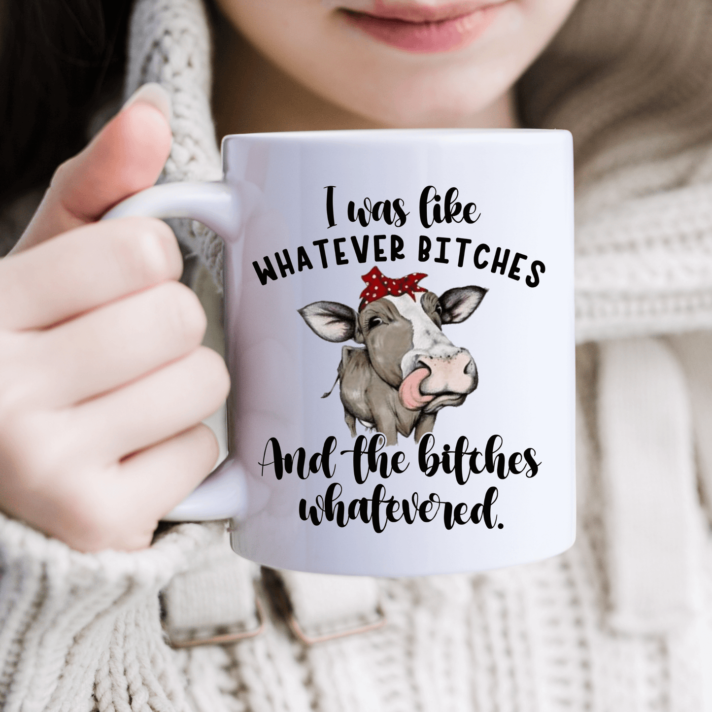 I Was Like Whatever Cow Coffee Mug | Custom Mugs Vinyl Chaos Design Co.
