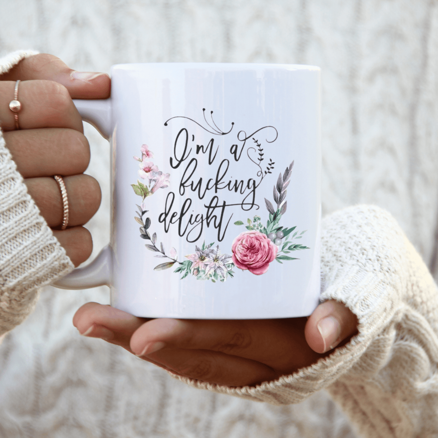 I'm A Fucking Delight Coffee Mug | Custom Mugs Vinyl Chaos Design Co.