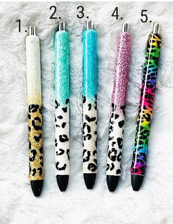 Custom Glitter Leopard Tumbler & Pen Set