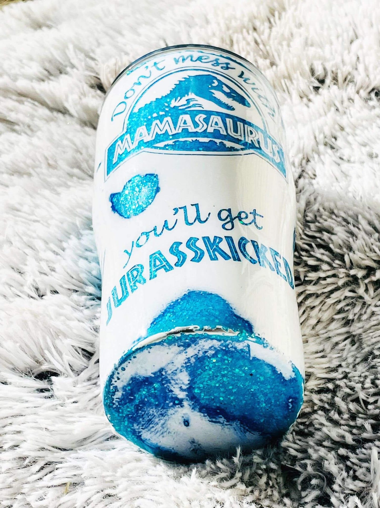Mamasaurus Glitter Tumbler | Personalized Tumblers Vinyl Chaos Design Co.