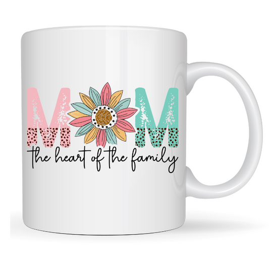 Mom The Heart of The Family Coffee Mug