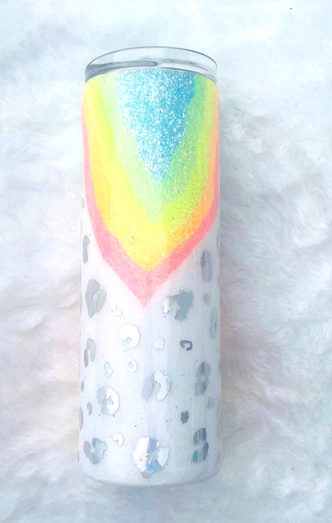 Neon Leopard Geode Glitter Tumbler | Personalized Tumblers Vinyl Chaos Design Co.
