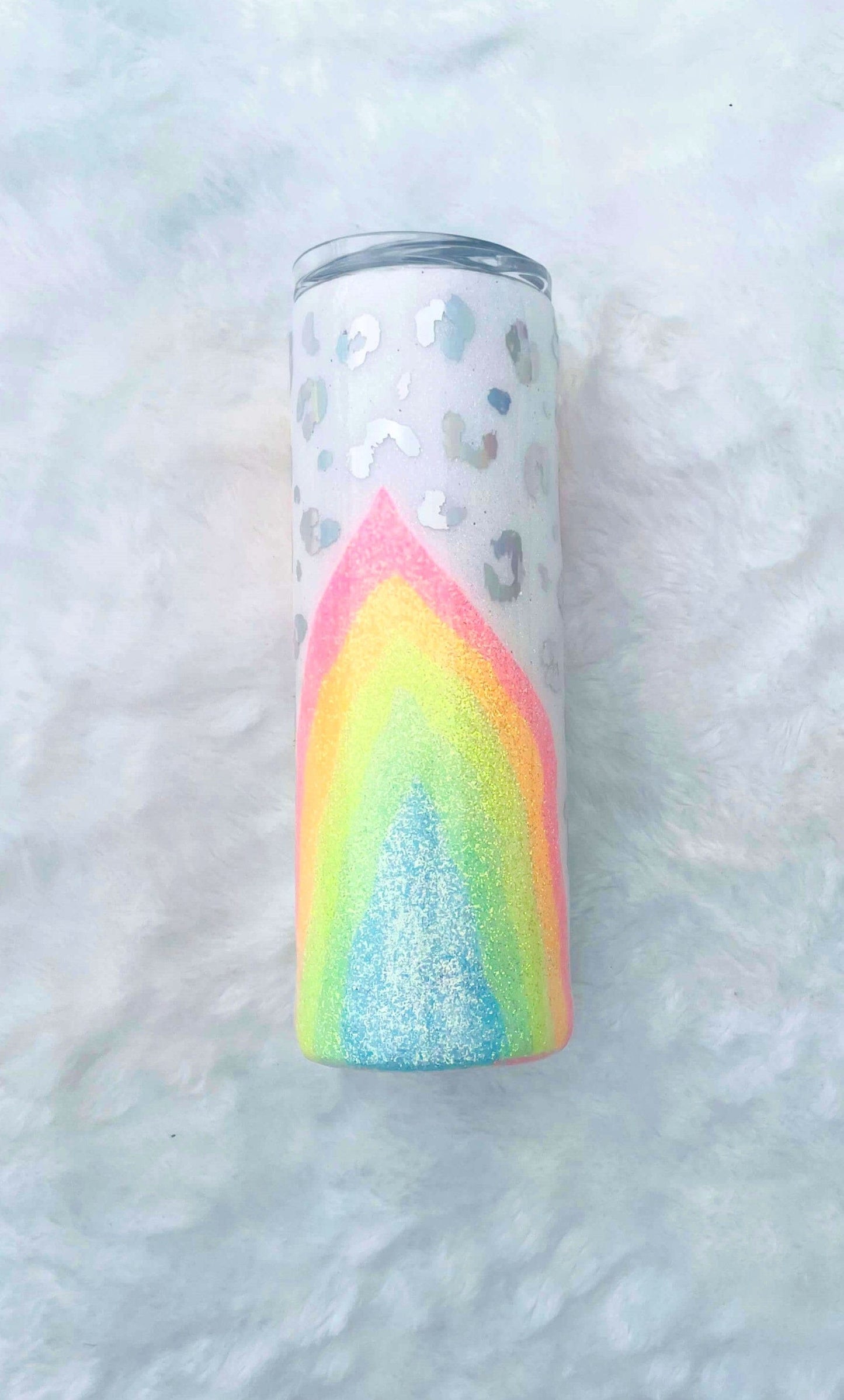 Neon Leopard Geode Glitter Tumbler | Personalized Tumblers Vinyl Chaos Design Co.