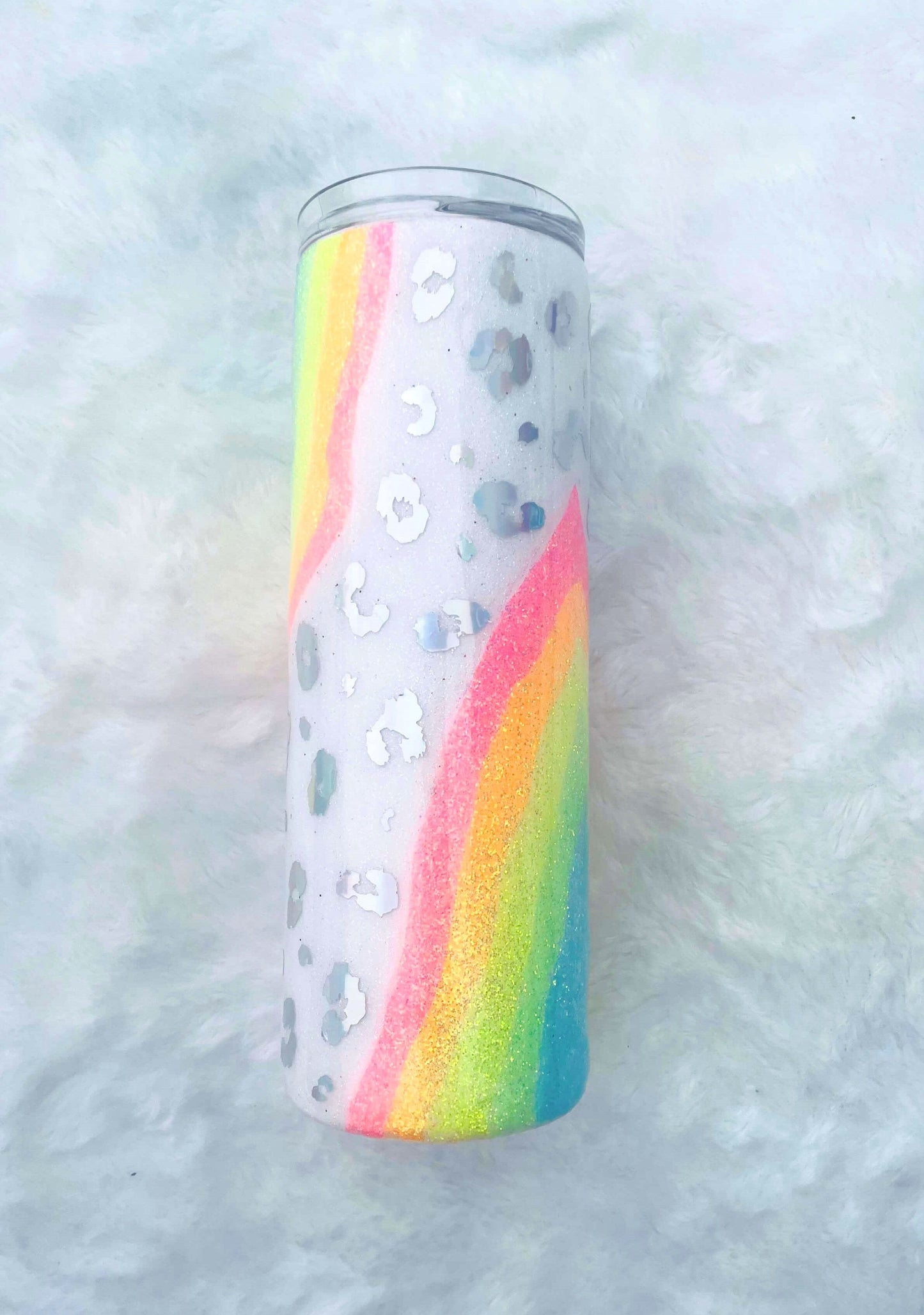 Neon Leopard Geode Glitter Tumbler | Personalized Tumblers Vinyl Chaos Design Co.