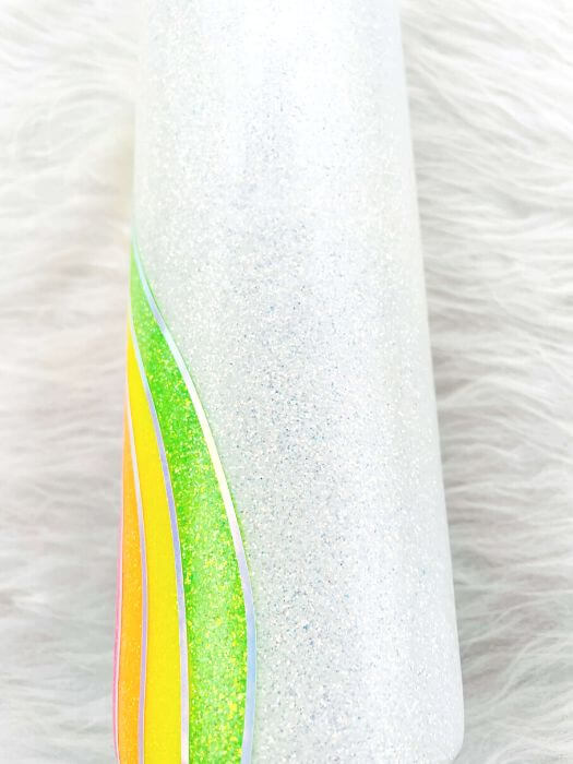 Neon Wave Glitter Tumbler | Personalized Tumblers Vinyl Chaos Design Co.