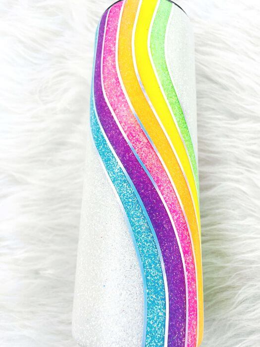 Neon Wave Glitter Tumbler | Personalized Tumblers Vinyl Chaos Design Co.