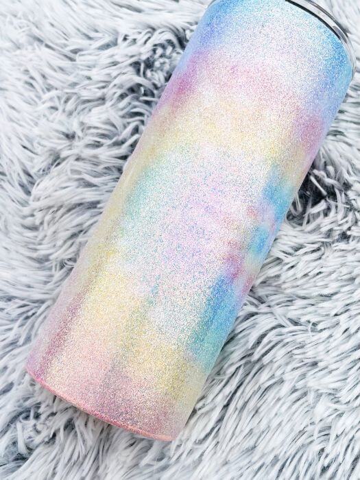 Opal Tie Dye Glitter Tumbler | Personalized Tumblers Vinyl Chaos Design Co.