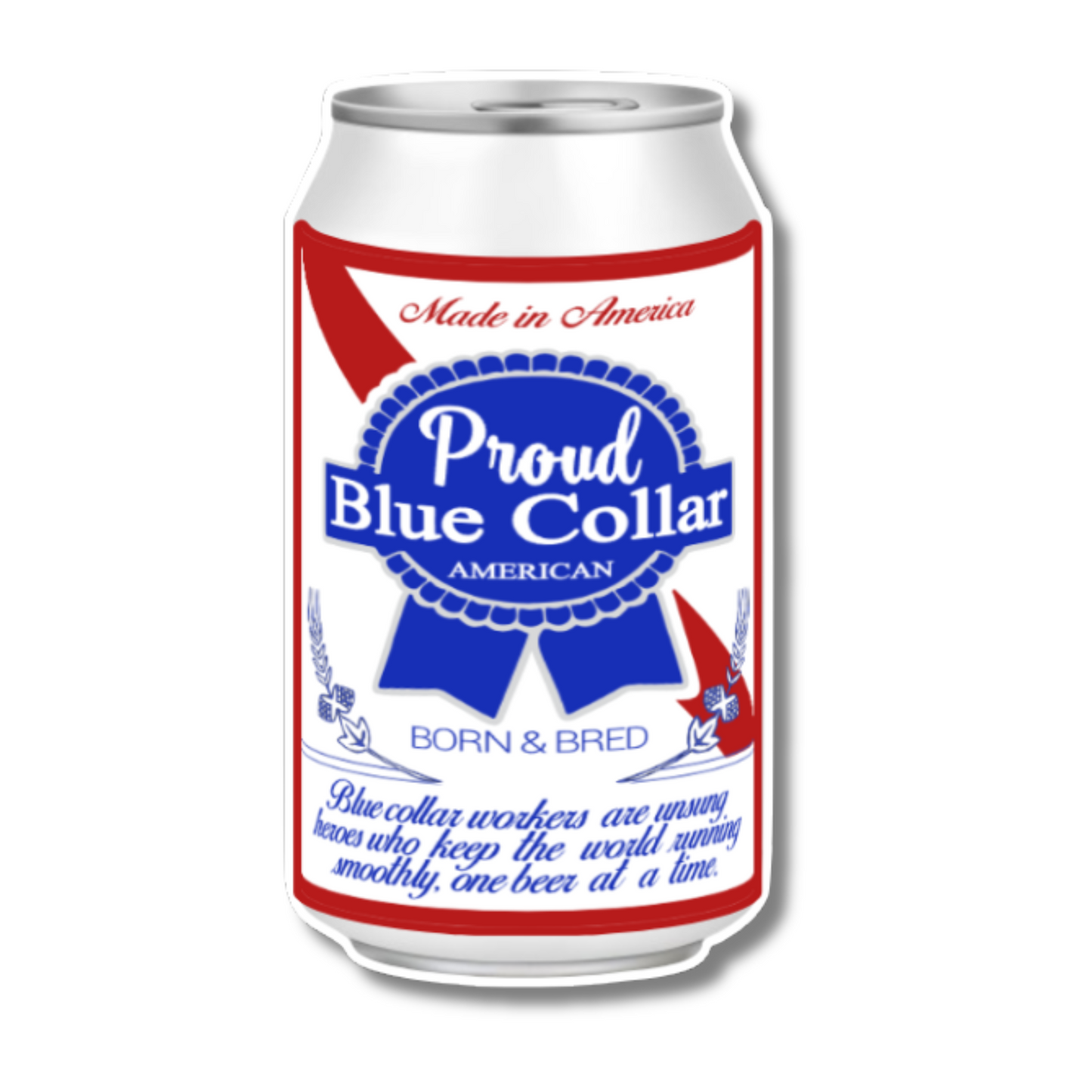 Proud Blue Collar Can Sticker