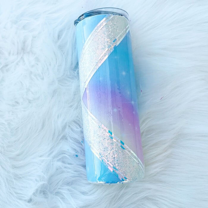 Pastel Rainbow Diamond Split Glitter Tumbler | Personalized Tumblers Vinyl Chaos Design Co.