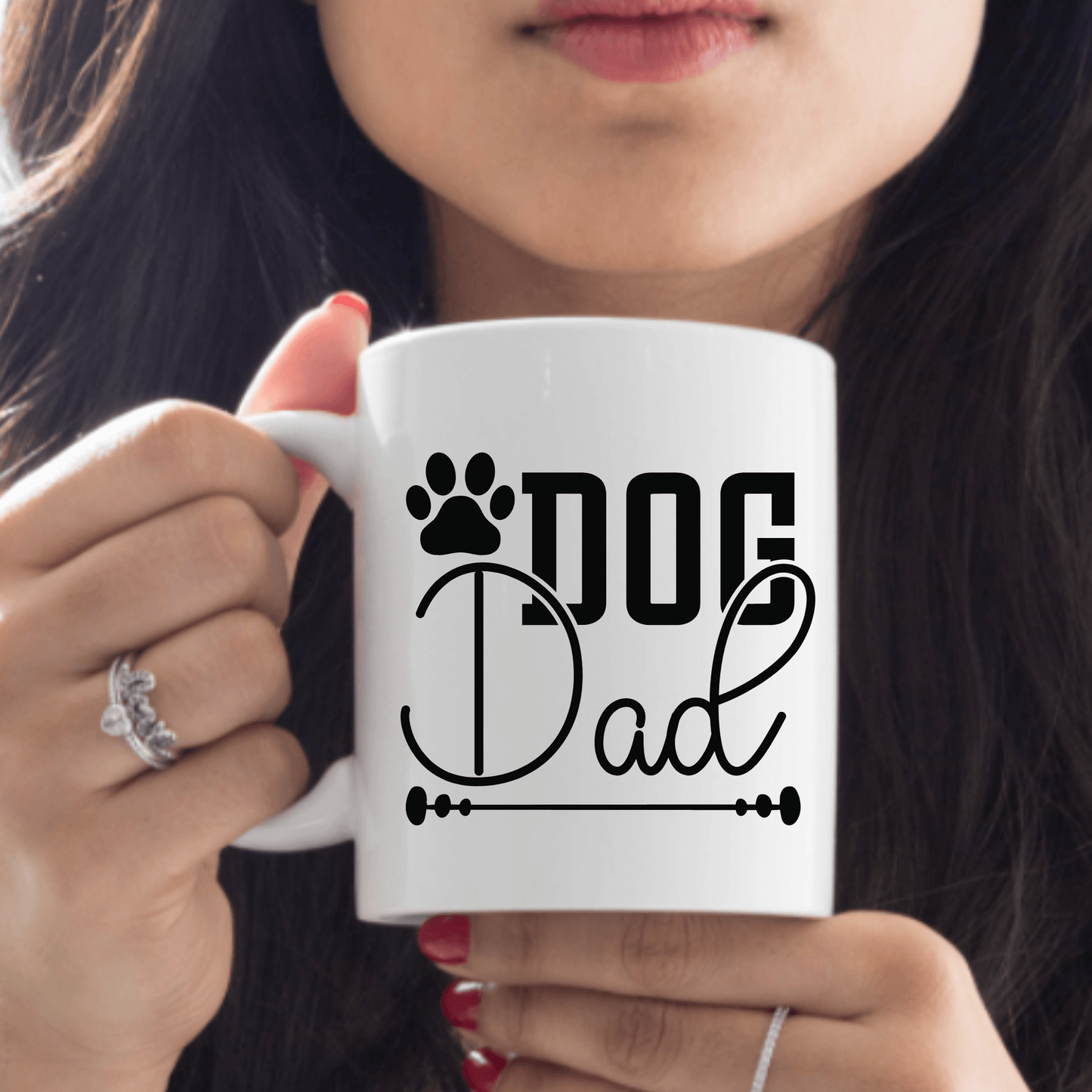 Paw Print Dog Dad Coffee Mug | Custom Mugs Vinyl Chaos Design Co.