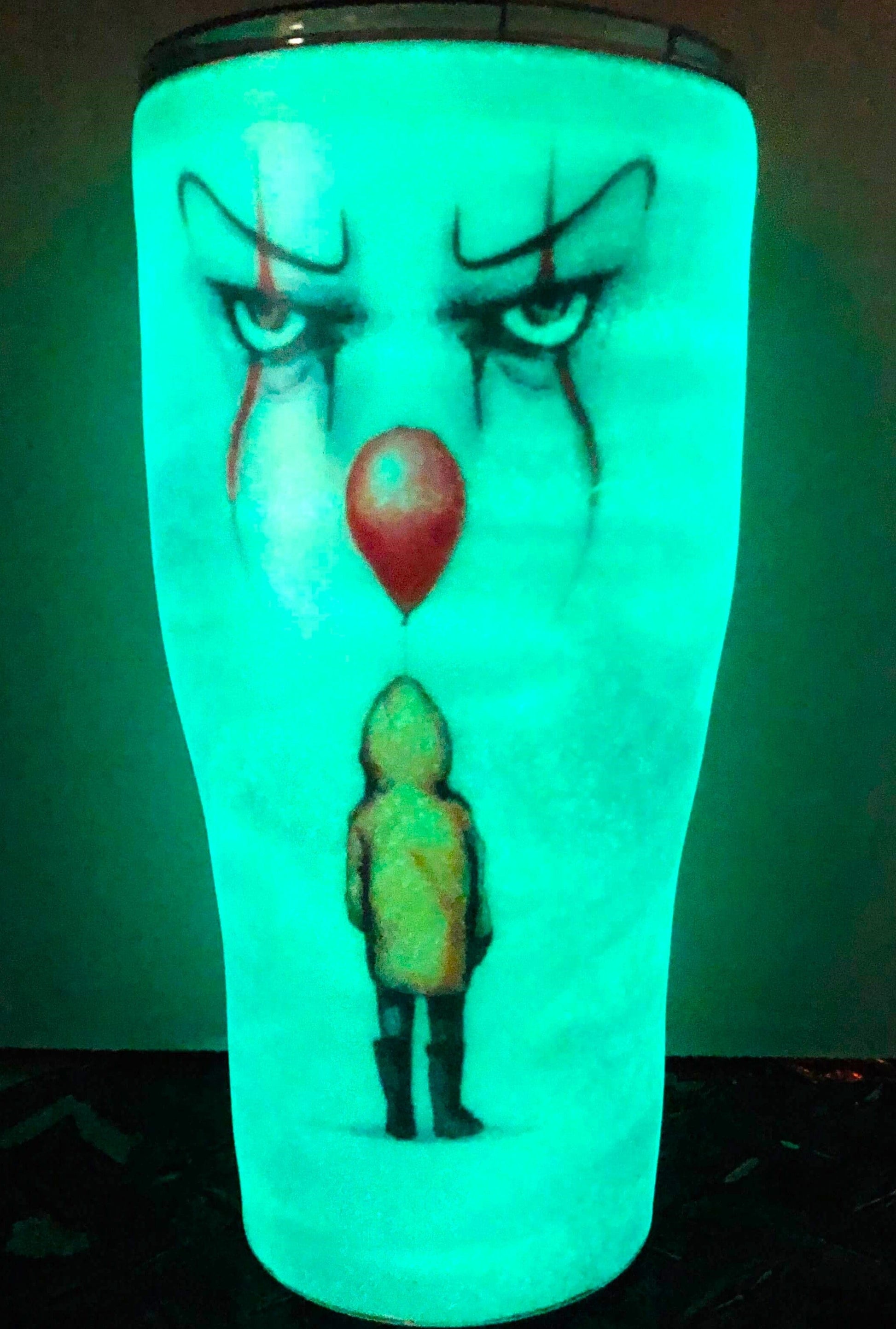 Pennywise Clown Tumbler | Glow In The Dark Tumbler Vinyl Chaos Design Co.