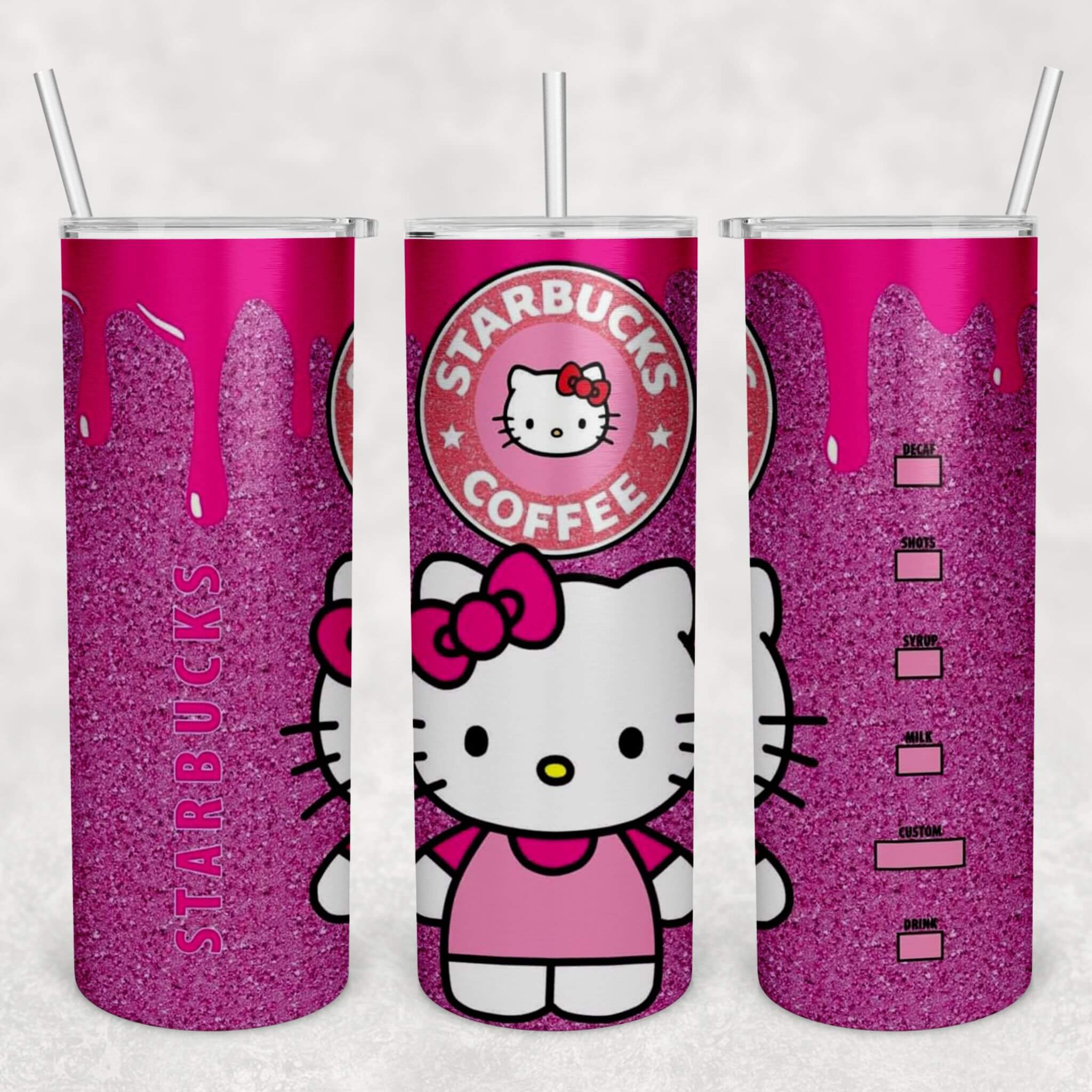 Starbucks tumbler- pink hearts tumbler- valentine tumbler- pink Starbu -  LGH Designs Corp