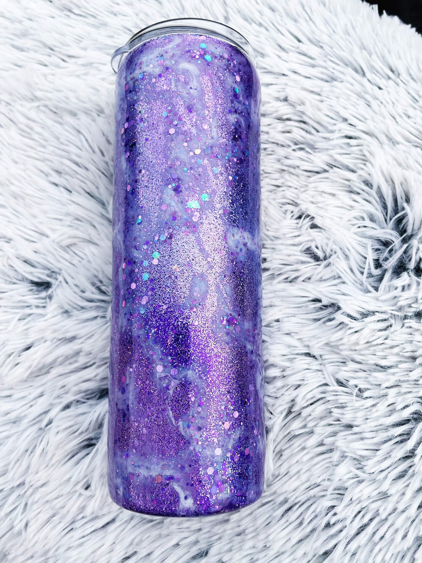 Purple Floral Mama Bear Glitter Tumbler | Personalized Tumblers Vinyl Chaos Design Co.