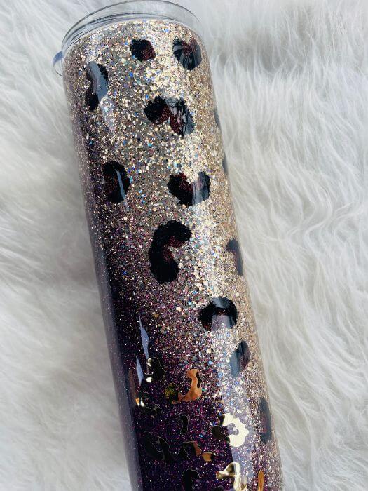 Purple Milky Way Glitter Tumbler | Personalized Tumblers Vinyl Chaos Design Co.
