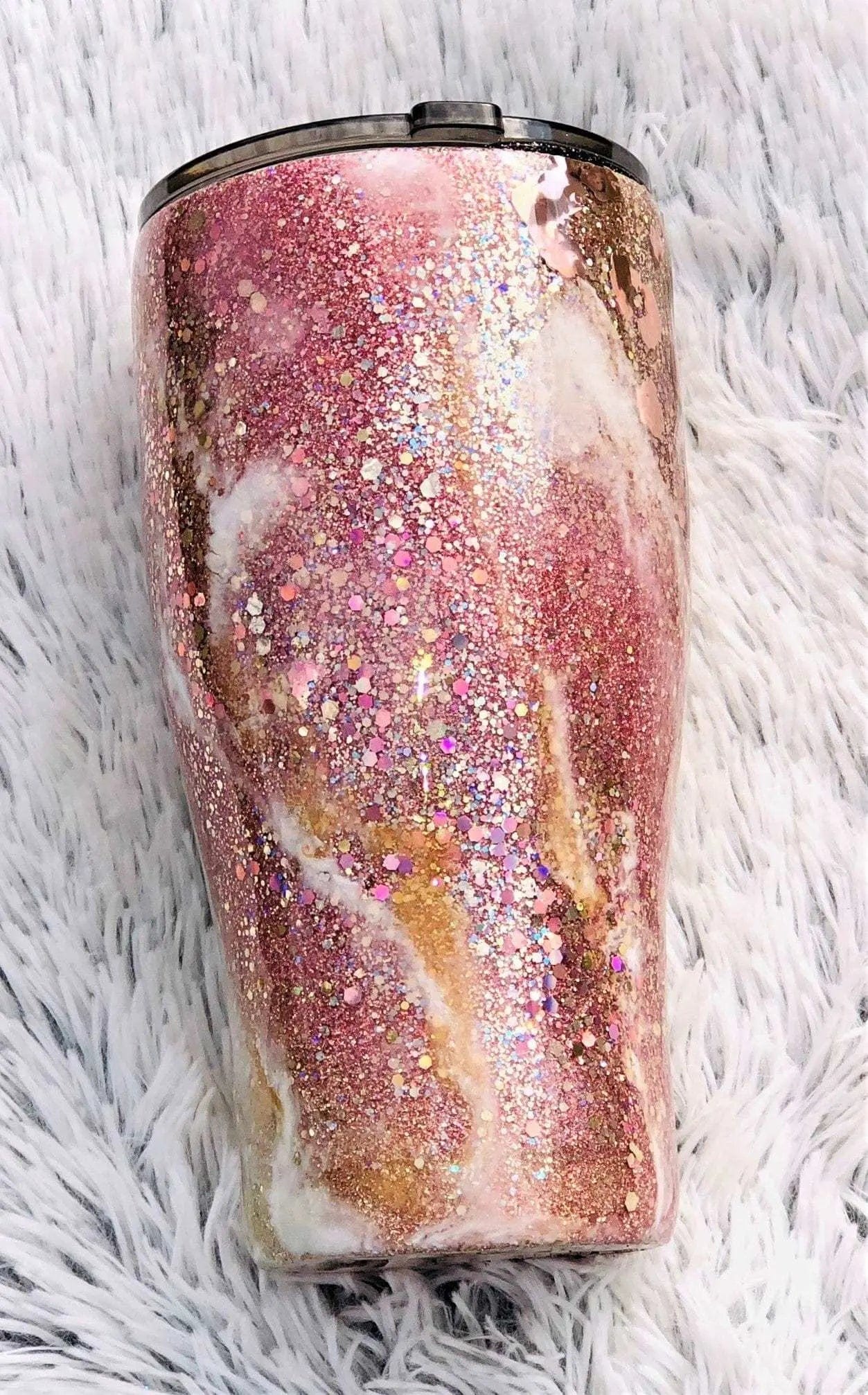 Rose Gold Leopard Glitter Tumbler | Personalized Tumblers Vinyl Chaos Design Co.