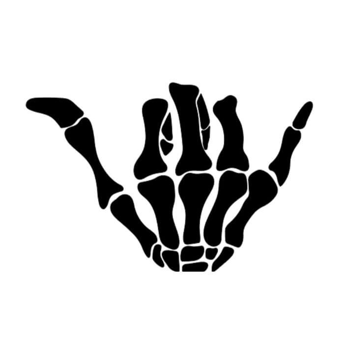 Skeleton Hand Hang Loose Vinyl Car Decal Vinyl Chaos Design Co.