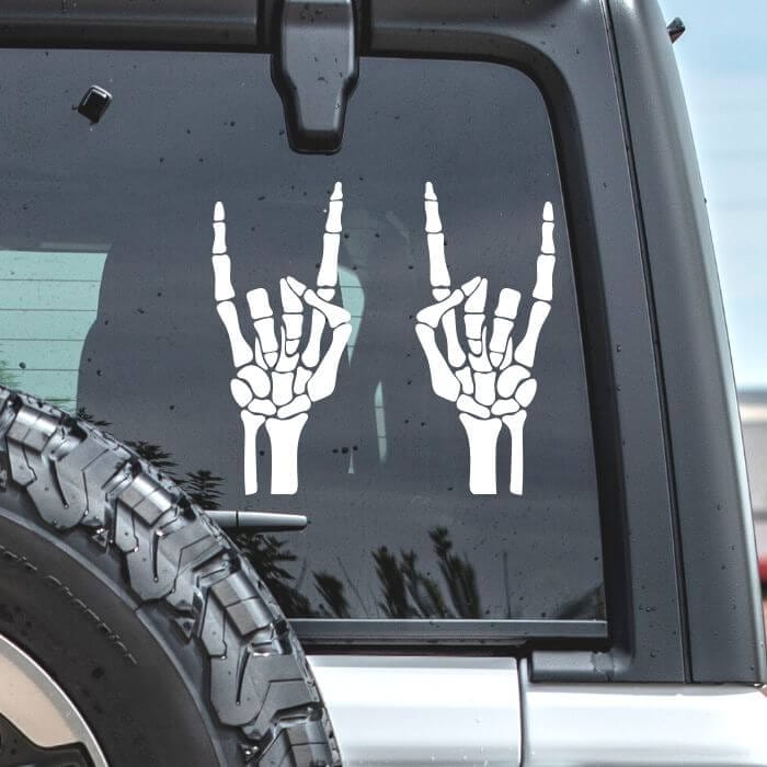 Skeleton Peace Sign Vinyl Car Decal Vinyl Chaos Design Co.